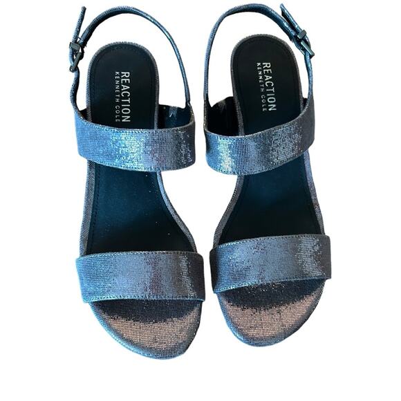 Kenneth Cole Reaction Dee Two Band Shimmery Sparkle Slingback Heels NEW 8.5 - Picture 6 of 10